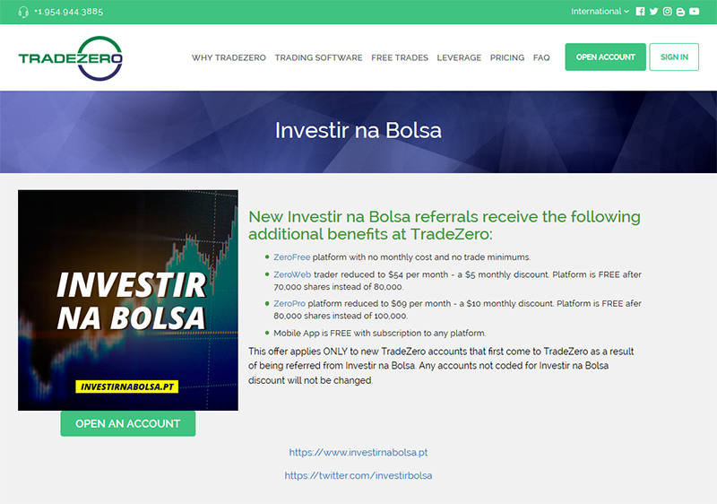 Desconto na TradeZero para leitores do blog Penny Stocks e Investir na Bolsa