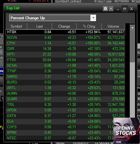 Stock scanner na ZeroPro da corretora TRADEZERO