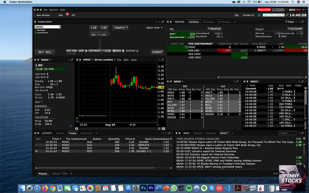 Plataforma TWS da Interactive Brokers no Mac OS