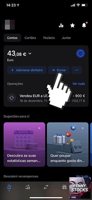 Como depositar dinheiro na conta TRADEZERO usando a app Revolut