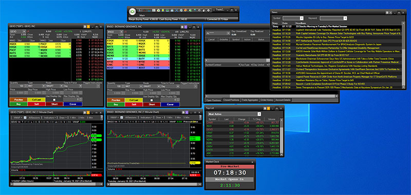 Exemplo de janela flutuante na plataforma ZeroPRO da TRADEZERO