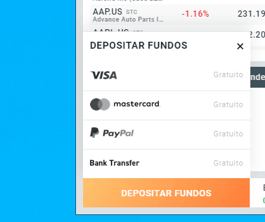 Métodos de depósito na corretora XTB