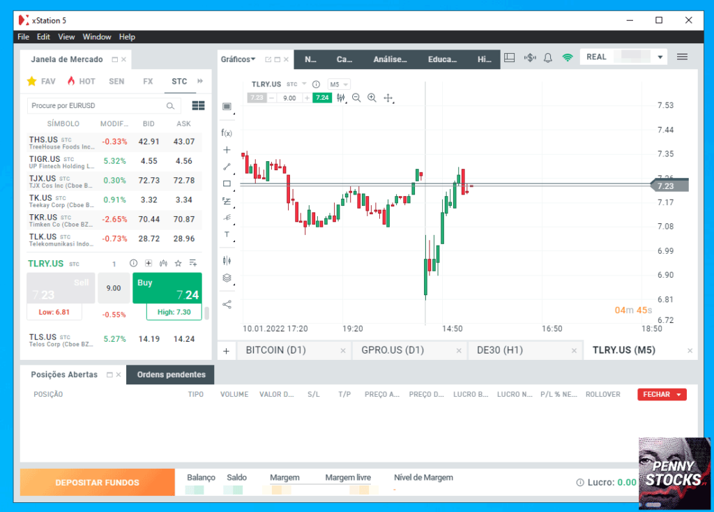 Plataforma xStation 5 da corretora XTB