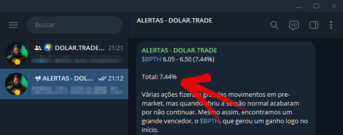 Resultado do dia de day trading no DOLAR.trade