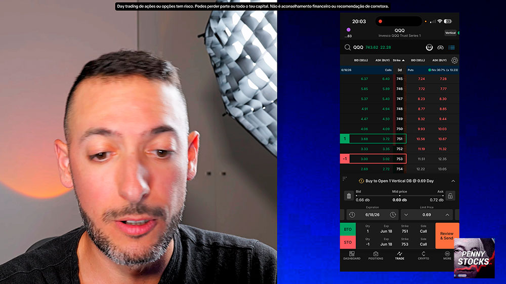 Plataforma mobile de trading da Tastytrade