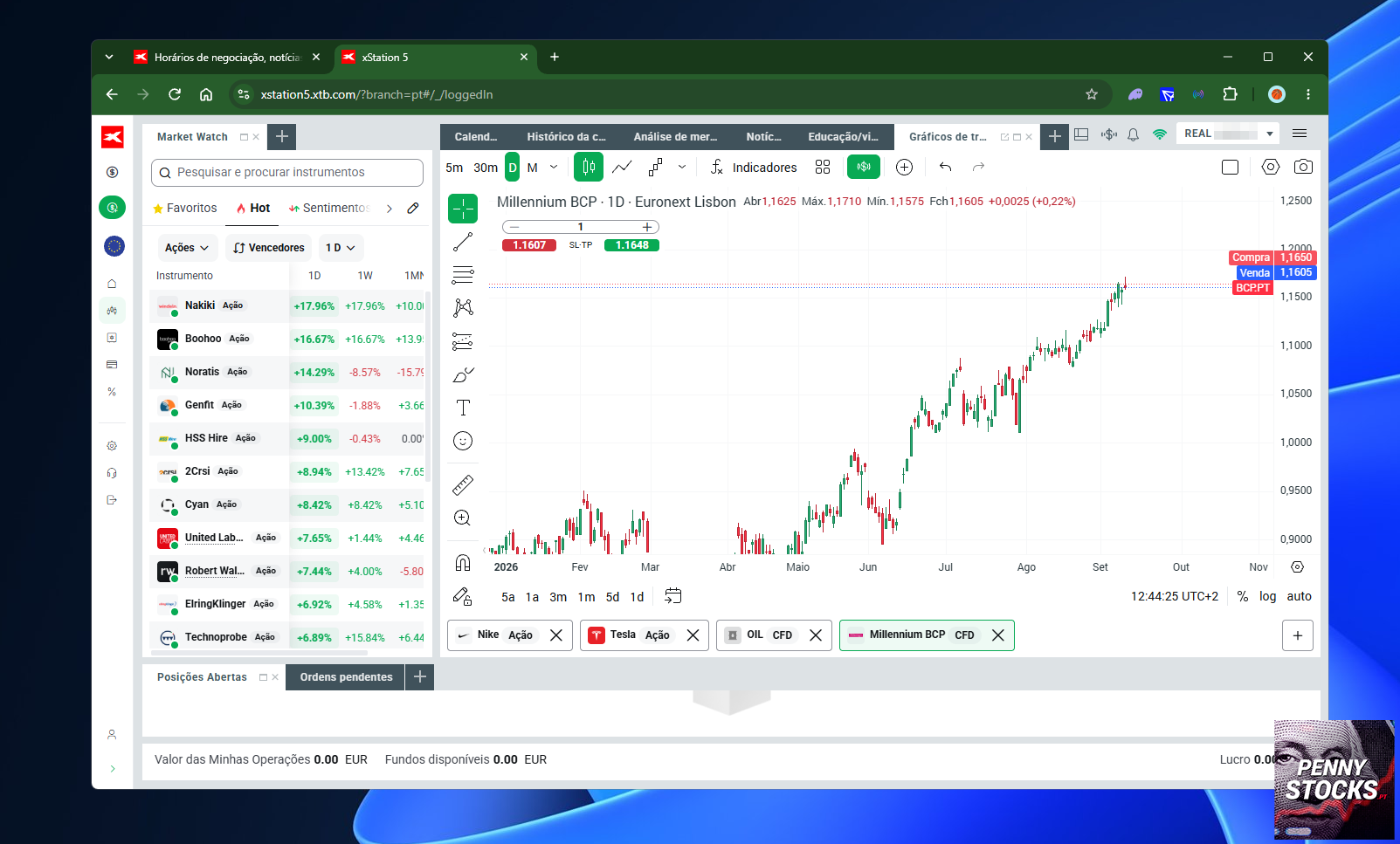 Plataforma de negociação xStation da XTB
